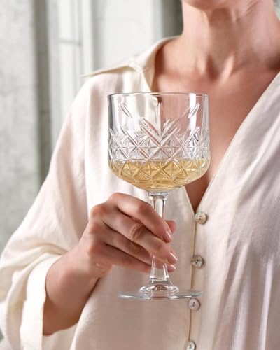 Image of GLASSWARE Vintage Coupe Glasses Set of 1, Large Stemmed Cocktail Glasses, Unique for Champagne and Wine - 500 ml