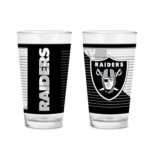 Rico NFL Las Vegas Raiders 16 oz Pint Glass Set (2)