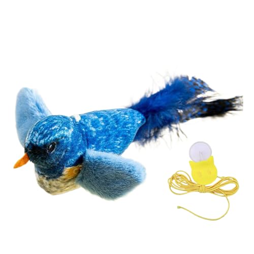 Chirping Bird CatToy- Chaton sonore réaliste, jouet interactif, en peluche, activé par tactile, mignon divertissement d'oiseau pour animaux de compagnie