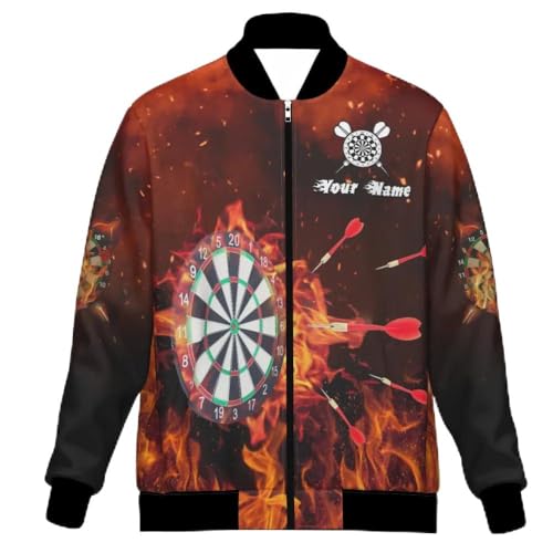 Dart Jacket with Fire Flames Design Stylish Racing Jacket for Men and Women Lightweight Breathable Q861