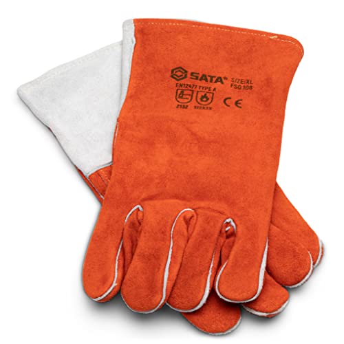 SATA Straight Finger Welding Gloves - X-Large - STFS0106 , Orange