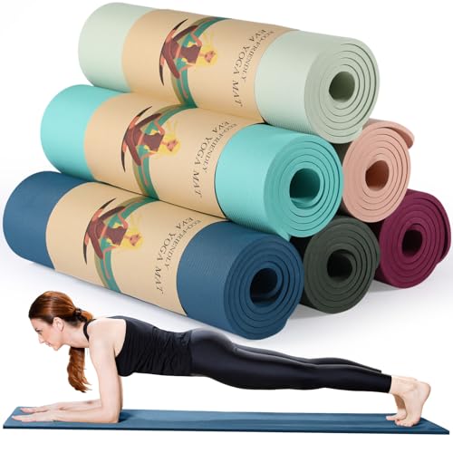 Timgle 6 Pcs 10mm Thick Yoga Mat Bulk 68 x 24 Inches, Fresh Colors