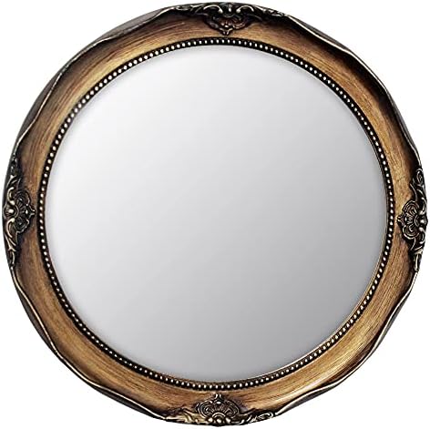 Funly mee 31CM Round Gold Mirror Decorative Wall-Mounted Mirrors (Antique gold)