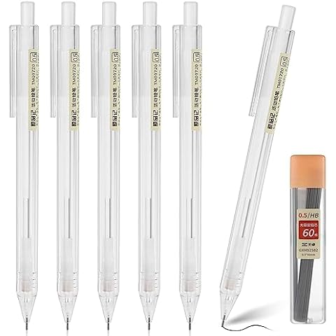 TIESOME 6PCS Transparent Mechanical Pencil Set Cover