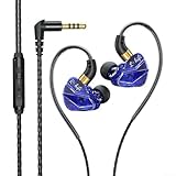 S16カナル型 有線イヤホン イヤモニ インナーイヤー Wired earphones イヤフォン モニター メロディー 1BA+1DD 人間工学に基づいて設計 ミックス インイヤー 2pin リケーブル可能 イヤモン ヘッドフォン 3.5mmプラグ Android適用 通勤/通学/音楽モニター/ゲーム用(青)