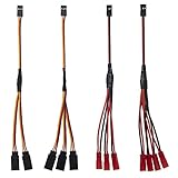 4Pcs ShareGoo 7.87' JR Plug Y Splitter Wire,JR Male to JST Female Y Harness Wire Adapter JR Servo Y Parallel Extension Cable Lead for SCX10 TRX-4 RC Crawler Receiver Servo Winch Fan Led Lights RC Boat