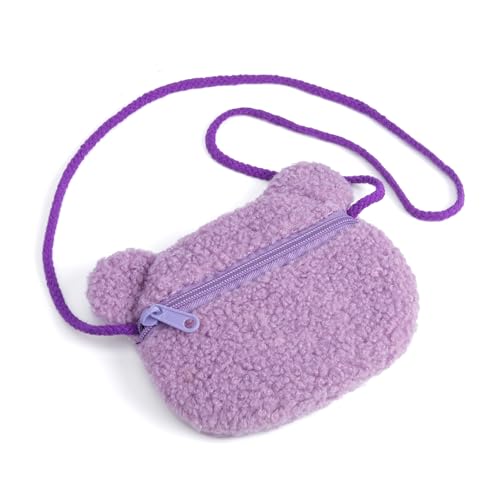 Plush Teddy Bear Crossbody Bag for Little Girls, Toddlers, Kids Age 3-8 - Purple4