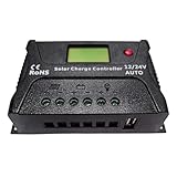 ALEKO SCCONT Solar Charge Controller - 20A - Intelligent 2 USB Ports Display - 12/24V