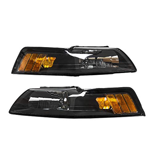 Pair of Headlight Assembly FO2502160 FO2503160 Replacement for 1999-2004 Ford Left and Right YR3Z13008AA YR3Z13008BA
