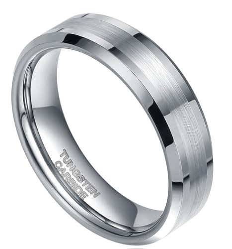 Bague Tungstène Anti-Rayures Epinki - Alliance Durable Homme et Femme 49-67
