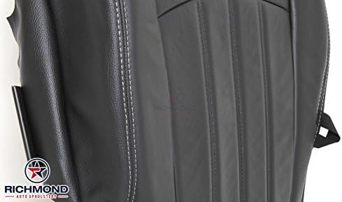 Richmond Auto Upholstery - Driver Side Bottom Replacement Genuine Leather Seat Cover, Dark Gray 2012 Dodge Ram 3500 Laramie Mega-Cab