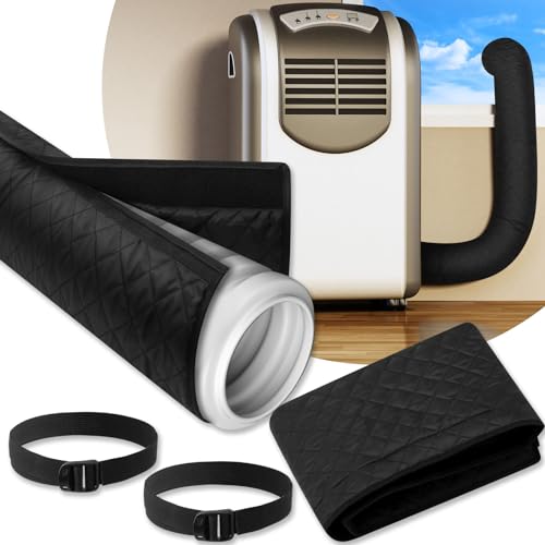 Image of Outus 2 Pcs Air Conditioner Hose Cover Wrap - Ac Hose Duct Vent Insulation Sleeve Insulated Cover for Portable Ac for 5 inch & 5. 9 inch Diameter 60 inch Long Exhaust Hoses Tube (Black)