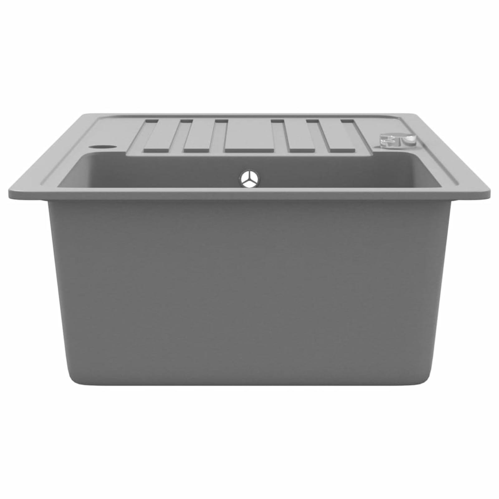 Fregadero Reversible Gris de Granito de una cubeta con escurridor, Fregadero Bajo Encimera, Picas De Cocina, Fregadero Encimera