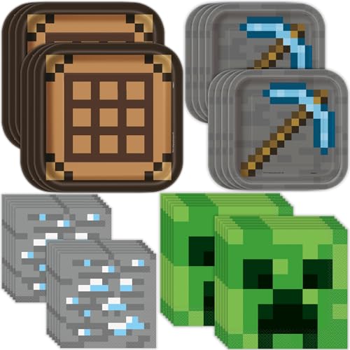 Minecraft Plates and Napkins for Birthday Party - Minecraft Birth...