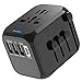 Produktbild Reiseadapter UK Europe Adapter Reisestecker Weltweit Netzadapter DE EU US AUS Stecker mit 3 USB Ports+1 Typ-C Port,Typ G Großbritannien Irland Wand Ladegerät Ladestation Steckdose für 150+ Länder