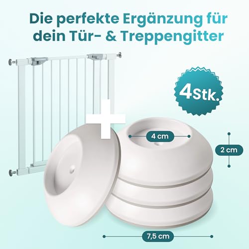 MOVOJA-MED 4 STK Wandschutz Treppengitter - Ohne Kleben & Bohren I Wandschutz Pads für Treppenschutzgitter Ohne Bohren I Elefantenfüße Türschutzgitter fur Türgitter Baby Kindertürengitter Babygitter