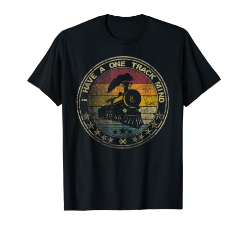 I Have A One Track Mind Train Retro Engine Model Railroad T-Shirt