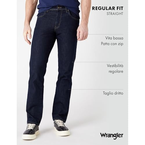 Wrangler Durables Regular Fit, Jeans Uomo, Blu (Rinsewash), 42W / 32L - 3