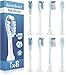 8er Ersatzbürsten von demirdental passend für Philips Sonicare C3 Premium Plaque Defence Standard Schallzahnbürstenköpfe, entspricht HX9044, kompatible Ersatzbürsten, Weiß