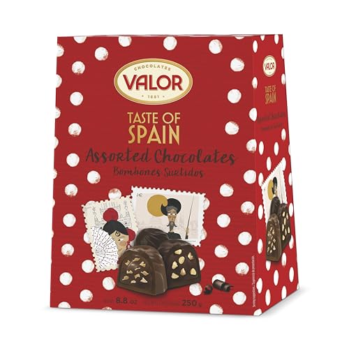 Valor Taste of Spain Chocolate Box - Assorted Praline Truffle Chocolates, Individually Wrapped in a Chocolate Gift Box - A Perfect Mother's Day Chocolate Gift - 200g