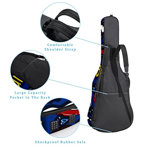 Étui de protection rembourré pour guitare acoustique classique Motif lettres graffiti, Multicolore 01., 42.9×16.9×4.7 in… - Les Beatles, Paul McCartney, John Lennon, RIngo Starr, George Harrison Étui de protection rembourré pour guitare acoustique classique Motif lettres graffiti, Multicolore 01., 42.9x16.9x4.7 in… – Image 4