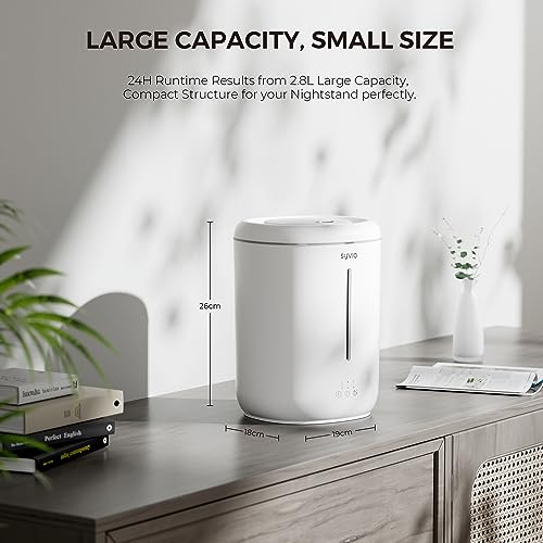 Syvio Humidifiers for Bedroom Large Room, Easy to Clean Humidifier Ultrasonic & Essential Oil Diffuser, Room Humidifier for Bedroom Baby Plant Cool Mist, Top Fill, Quiet, 360° Nozzle, Auto Off, 2.8L by syvio - Used condition - Image 8