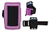 Produktbild Design Sport-Armband Tasche in Violett für Samsung Galaxy A40e / A20e / A8 (2018) / A5 (2017) Neopren Anti Rutsch mit Reflektion Schlüssel/Kopfhörer Halter Reißverschluss