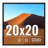 LaVie Home 20x20 Picture Frame for Wall Display, 20x20 Black Picture Frame with HD Plexiglas, 20 x 20 Square Frame 1 Pack, Display Frame for Vertical or Horizontal, Classic Collection