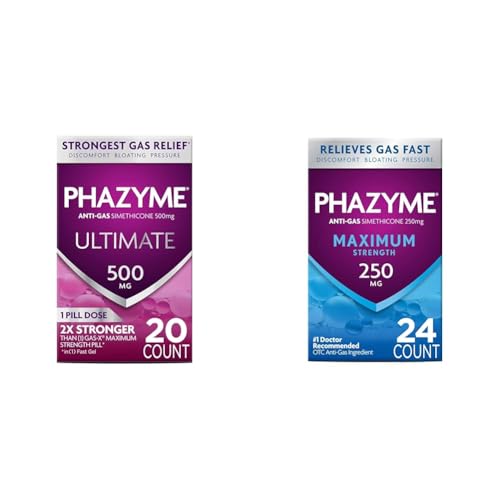 Image of Phazyme Gas Relief Bundle with 500 mg and 250 mg Simethicone Fast Gels, 20 and 24 Count