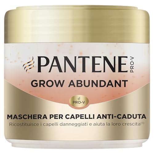 Pantene Grow Abundant Maschera Anti-Caduta 300ml, Rende i Capelli Secchi e Danneggiati Più Lunghi e 10 Volte Più Forti, Aumenta la Resistenza Contro la Rottura, 2000mg Pro-V B5 Complex + Aminoacidi