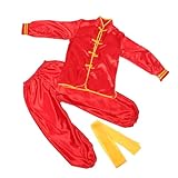 BESTonZON 1 Juego uniforme de artes marciales para niños trajes de kung-fu ropa tradicional china para niños ropa de tai chi poliéster
