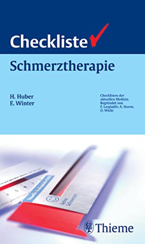 Checkliste Schmerztherapie Checklisten Medizin Ebook Huber Horst Winter Eva Bickel Andreas Fujak Albert Irnich Dominik Amazon De Kindle Shop