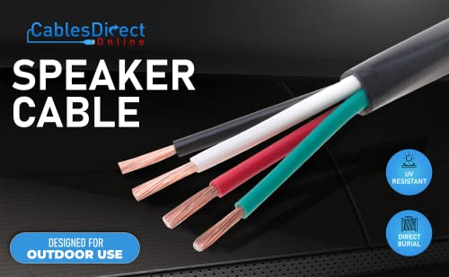 500Ft Outdoor Uv Protection Rated Professional Speaker Audio Cable 16Awg Direct Burial 16/2 Bulk Spool (500Ft, 16/2) #TOP1
