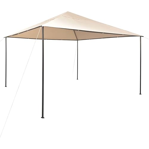 vidaXL Gazebo Pavilion Tent Canopy 157.5"x157.5" Steel Beige