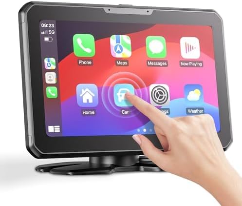 Carplay Screen for Apple Car CarPlay & Android Auto Wireless Touch Screen/Dual Bluetooth/AUX/FM/Local Play/Mirror Link/Voice Control (CP-X)