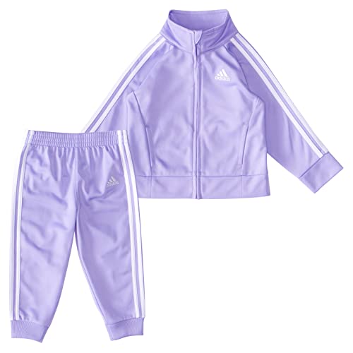 adidas girls Classic Tricot Track Set, Light Purple, 3 Months US