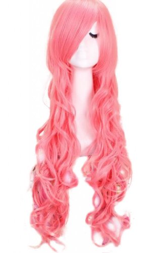 70-75cm New Pink Long Wavy Cosplay Wig Cw74