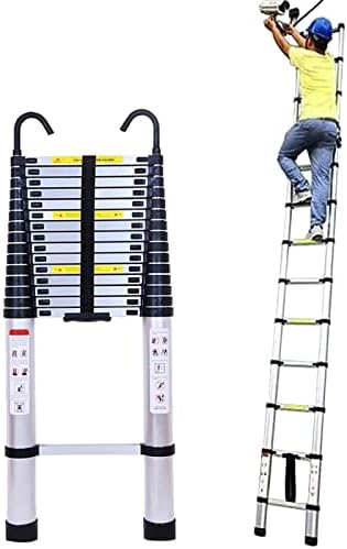 Telescopic Ladder 8m-2.6m - Multi-Purpose Extendable & Foldable - Lightweight Portable Stabilizing Design for Home Office Outdoor Use - Safe & Durable Ladder