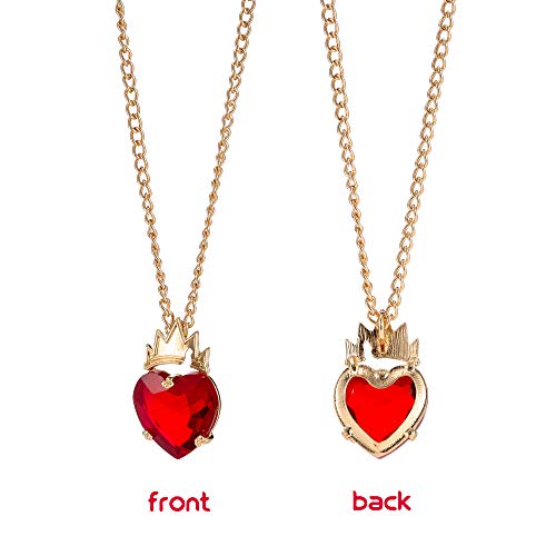 Necklace For Evie Costume Jewelry For Girls Halloween Dress Up Necklace For Evie Fans With Red Heart Glass Pendant #TOP4