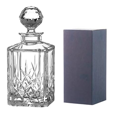 DIAMANTE Classic Square Whisky Decanter 800ml Cover