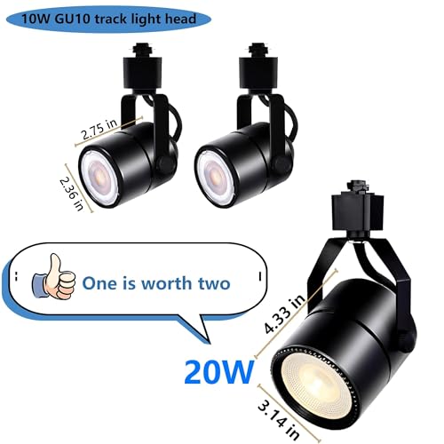 Image of Black H Type Track Lighting Kit 6000K Cold White