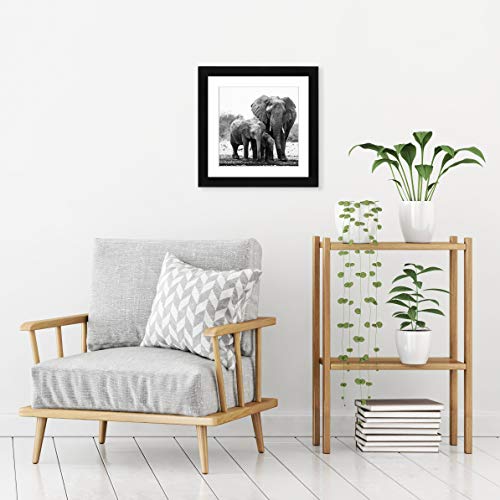Americanflat 11x11 Picture Frame with Shatter-Resistant Glass - Use as 8x8 Frame with Mat or Display 11x11 Photo Without Mat - Signature Collection - Square Frames for Wall Display - Black - Thumbnail 2