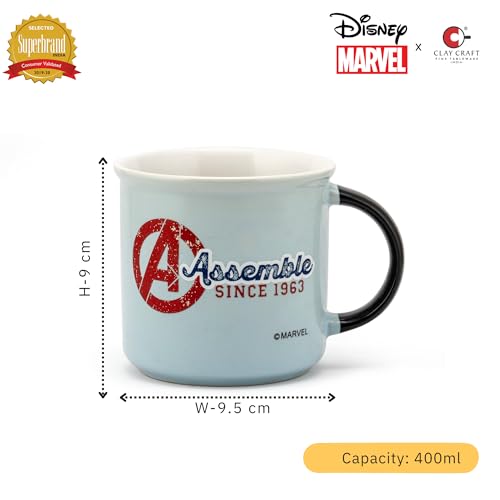 Image of Clay Craft - Official Marvel Avengers Printed Mug | Premium Ceramic Coffee /Milk Mug, 400 ml | Superhero Gift for Kids & Adults | Microwave & Dishwasher Safe