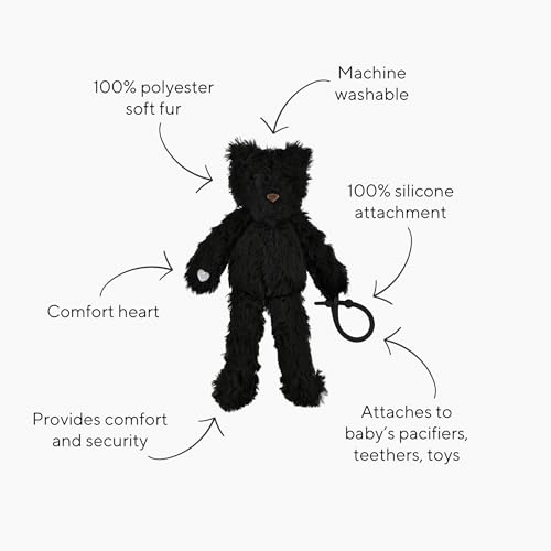 Image of Ryan & Rose Cutie Cuddle Pacifier Holder Animal (Black)