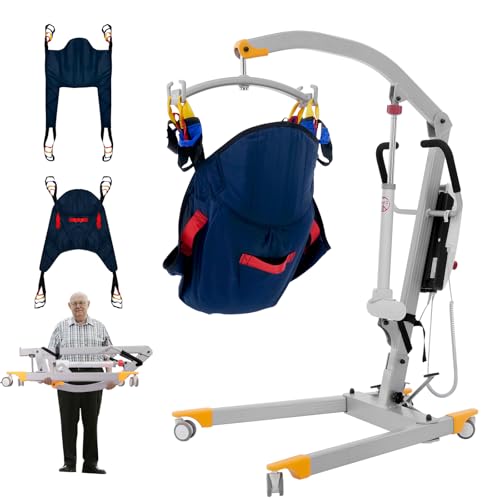 Aluminum Electric Patient Lift for Home, Lightweight Premium 450lbs Patient Lift | Folding Body Transfer Lift for Car | Upgraded Version