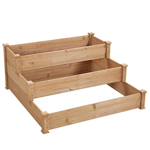 Yaheetech Letto Orto Rialzato in Legno 120x120x56 cm