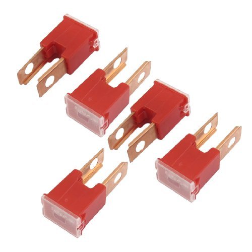 DealMuxCar 50A Male PAL Slow Blow Fuse Red 5 Pcs