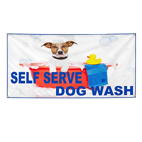 Sign Destination Vinyl Banner Dog Wash 24x36
