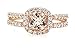 Natural 1.25ct Peach Morganite 14k Rose Gold Over Sterling Silver Engagement Ring Size 5, 6, 7, 8, 9