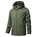 Mens Rain Jacket Waterproof with Hood Casual Solid Outdoor Climb Jackets Fashion Long Sleeve Raincoat with Pocket Army Green X-Large